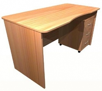 Desk with roll-out nightstand