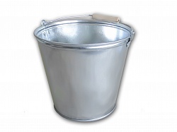 Bucket with wooden handle, galvanized 12 liters