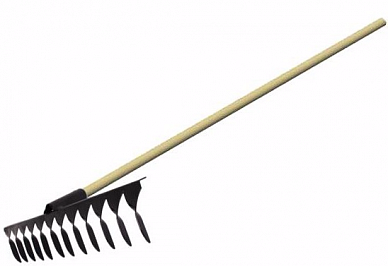 Metal rake with handle