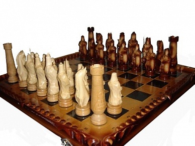 Chess with a carved board
