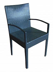 Chair with wicker armrest