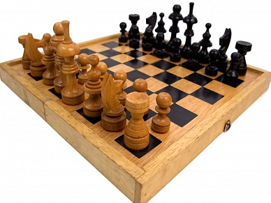 Chess turned with a board